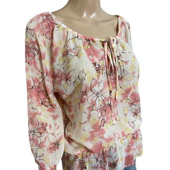 Studio Works Floral Blouse Size Medium - Picture 2 of 3